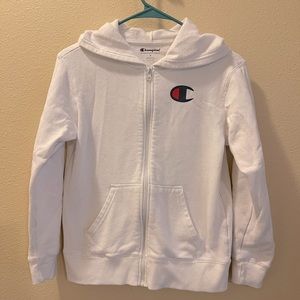 White Champion zip up, like new.